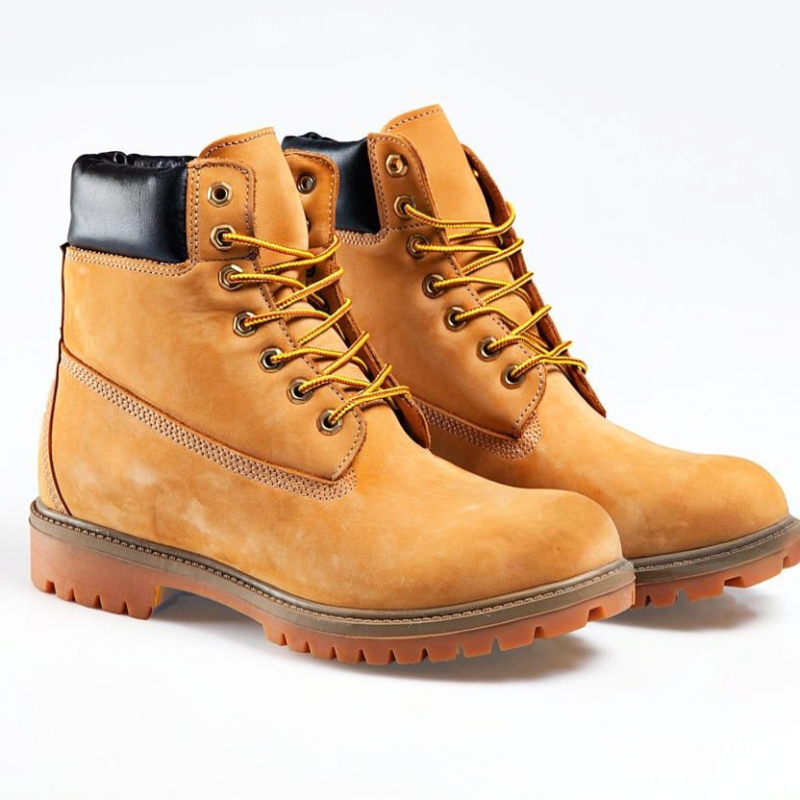 Men’s Premium Classic Waterproof Leather Ankle Work Boots - Wheat Yellow